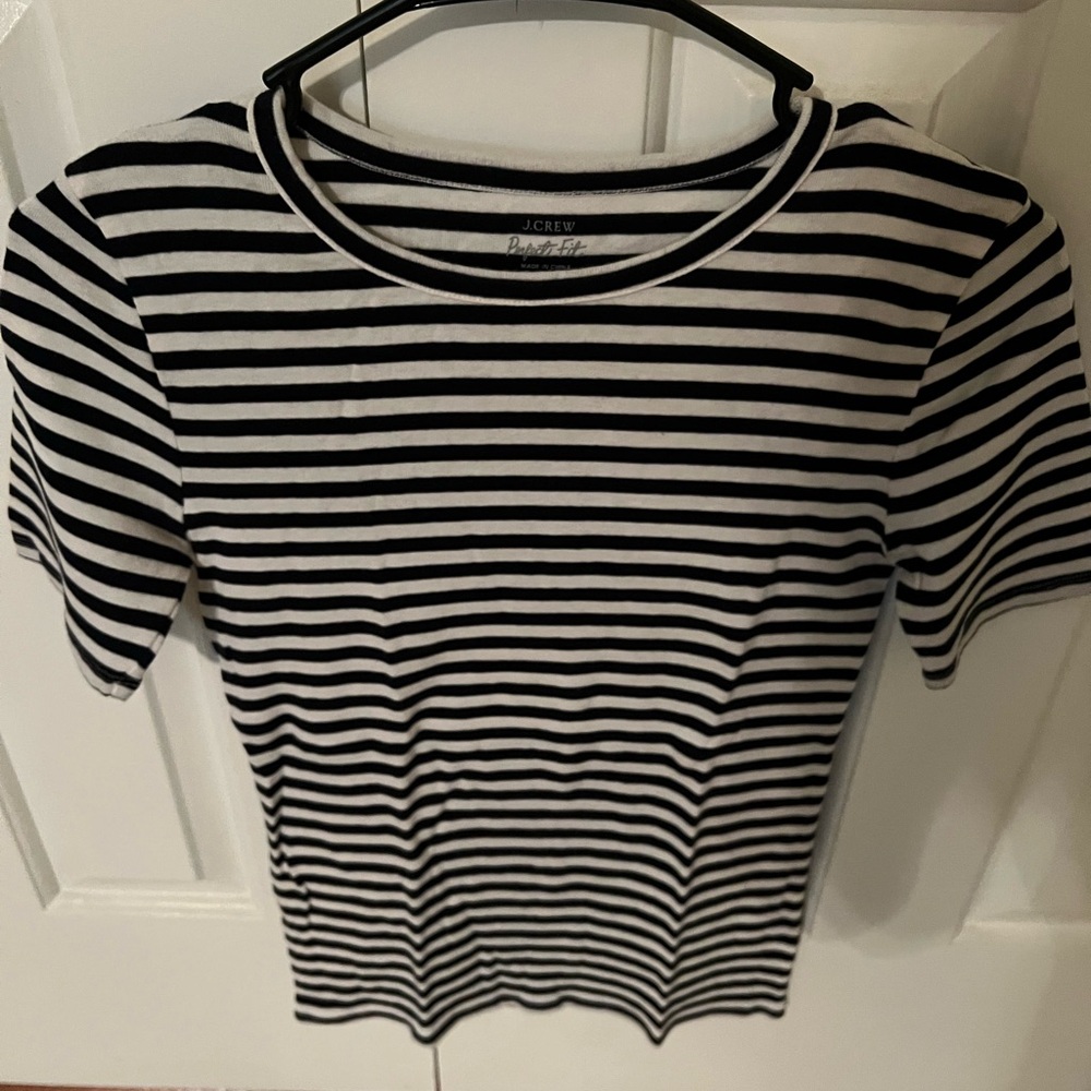 J. Crew Monochrome Striped Tee